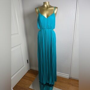 Express Teal Pleated Maxi Dress S